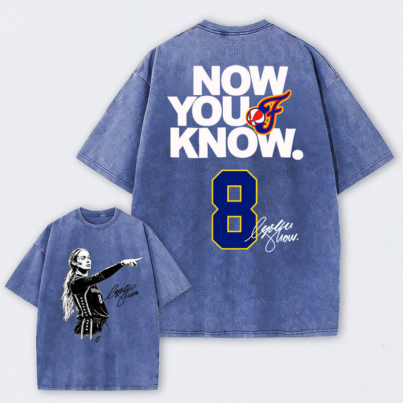 Sophie Cunningham Now You Know Double-Sided Basketball Graphic Washed T-Shirt