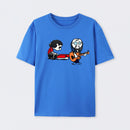 Cartoon Musicians Playing Guitar And Keyboard Graphic T-shirt