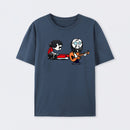 Cartoon Musicians Playing Guitar And Keyboard Graphic T-shirt