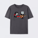 Cartoon Musicians Playing Guitar And Keyboard Graphic T-shirt
