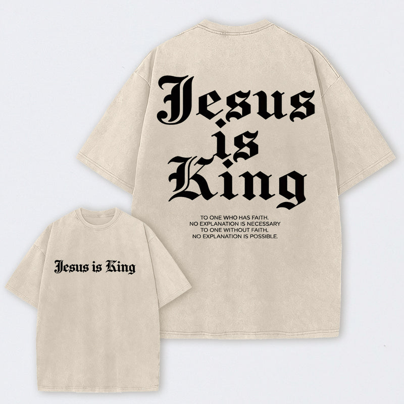 Jesus Is King Retro Washed Cotton T-Shirt