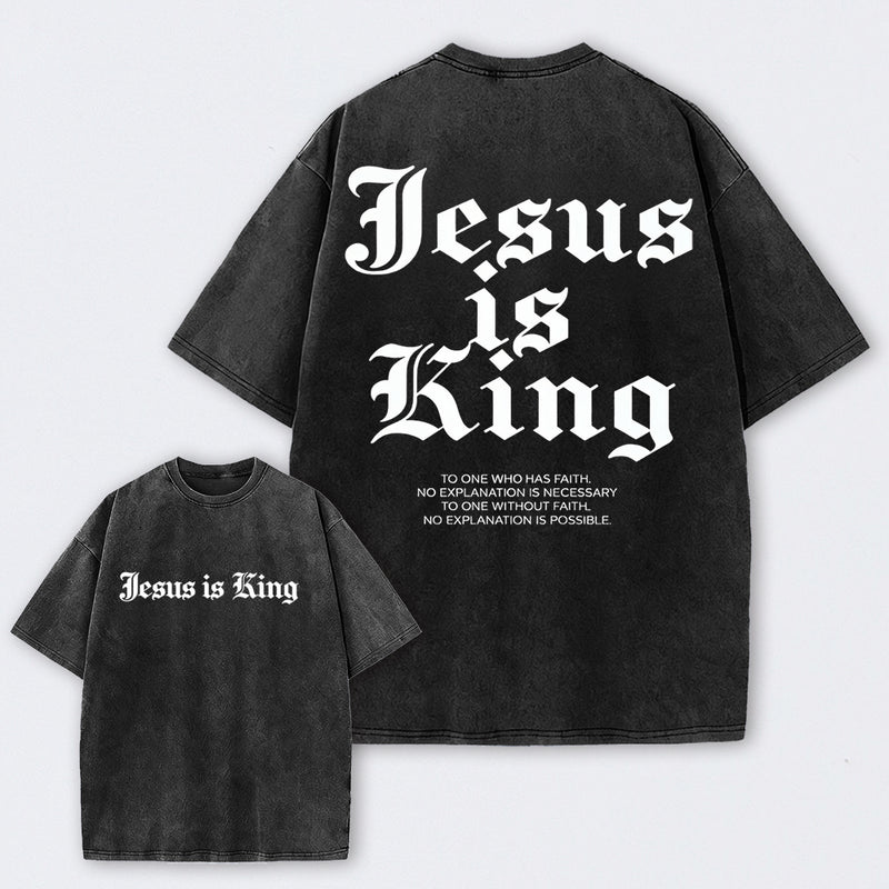 Jesus Is King Retro Washed Cotton T-Shirt