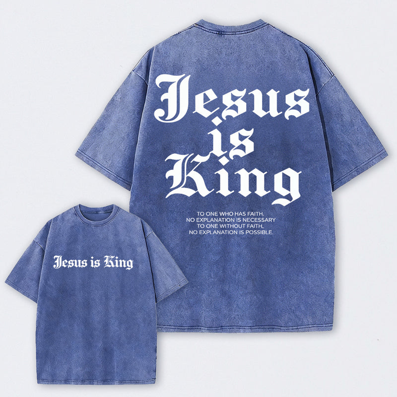 Jesus Is King Retro Washed Cotton T-Shirt