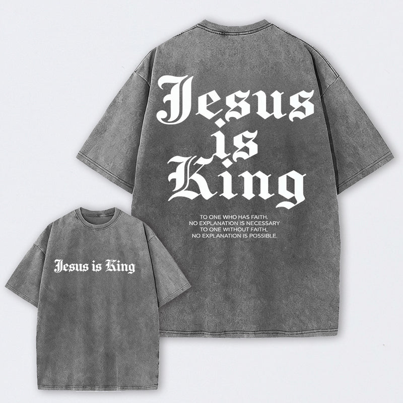 Jesus Is King Retro Washed Cotton T-Shirt