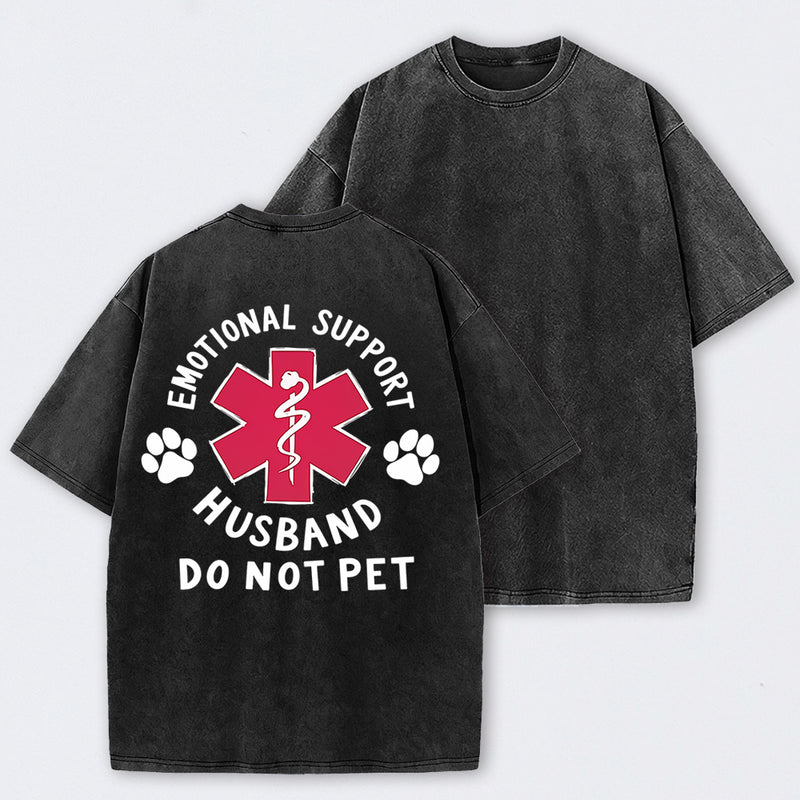 Emotional Support Husband Washed T-Shirt