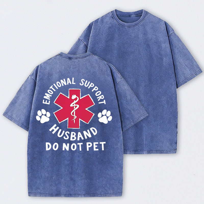 Emotional Support Husband Washed T-Shirt