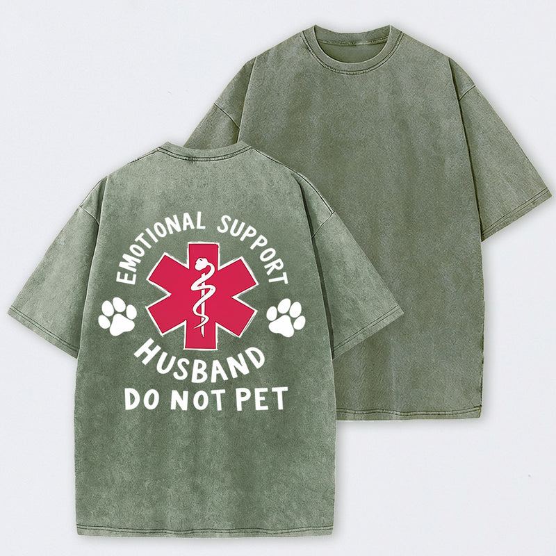 Emotional Support Husband Washed T-Shirt