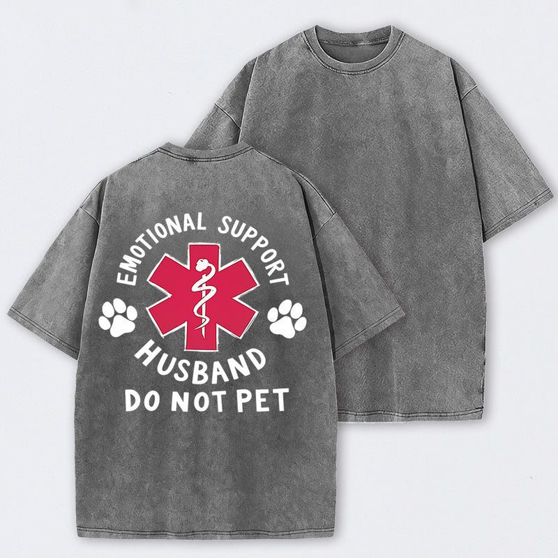 Emotional Support Husband Washed T-Shirt