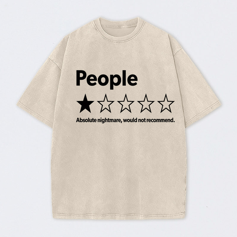 Funny 1-Star Review Graphic Washed T-Shirt