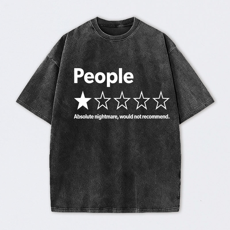 Funny 1-Star Review Graphic Washed T-Shirt