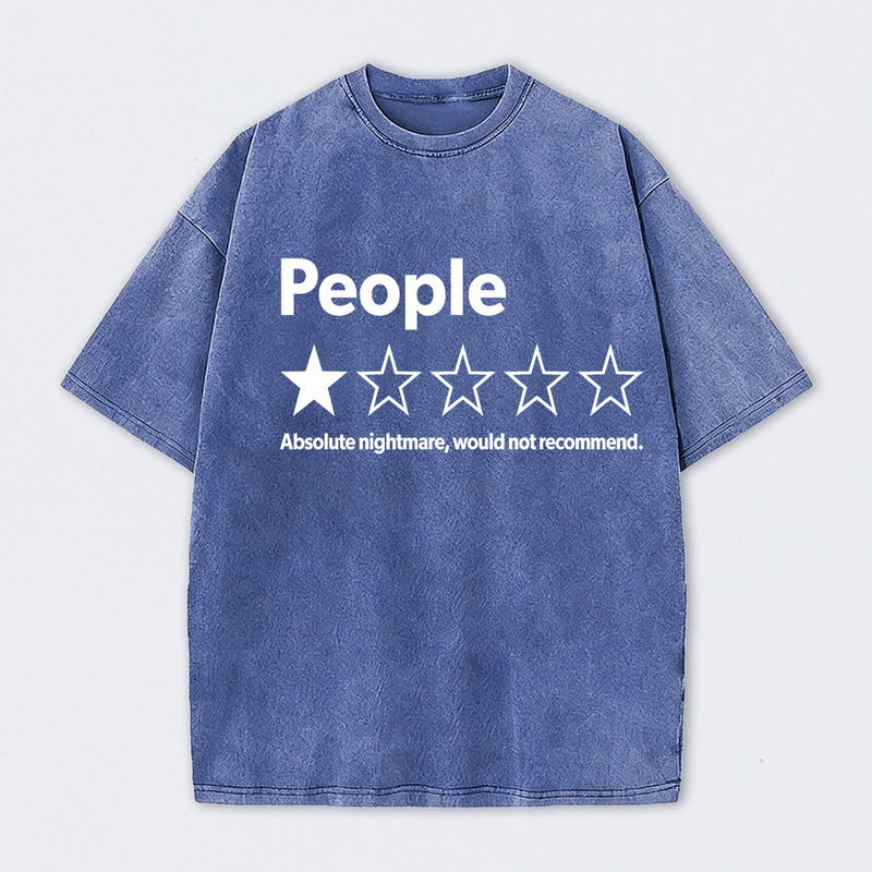 Funny 1-Star Review Graphic Washed T-Shirt