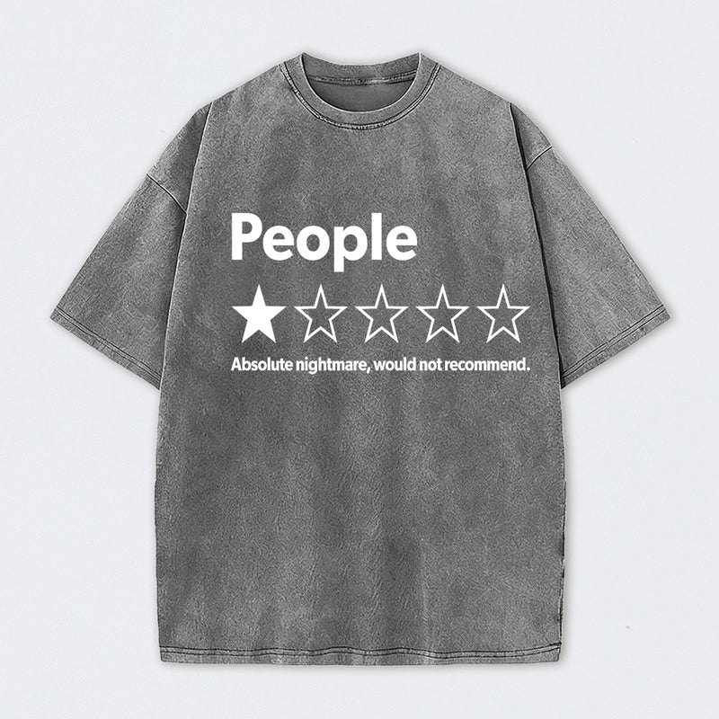 Funny 1-Star Review Graphic Washed T-Shirt