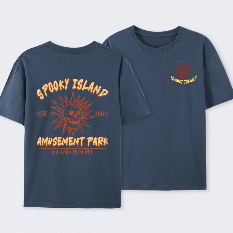 Spooky Island Retro Cartoon Halloween Movie T-Shirt
