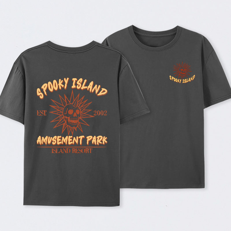 Spooky Island Retro Cartoon Halloween Movie T-Shirt