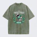 It's a Throat Punch Kinda Day Funny Skeleton Washed T-Shirt