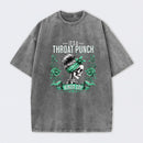 It's a Throat Punch Kinda Day Funny Skeleton Washed T-Shirt