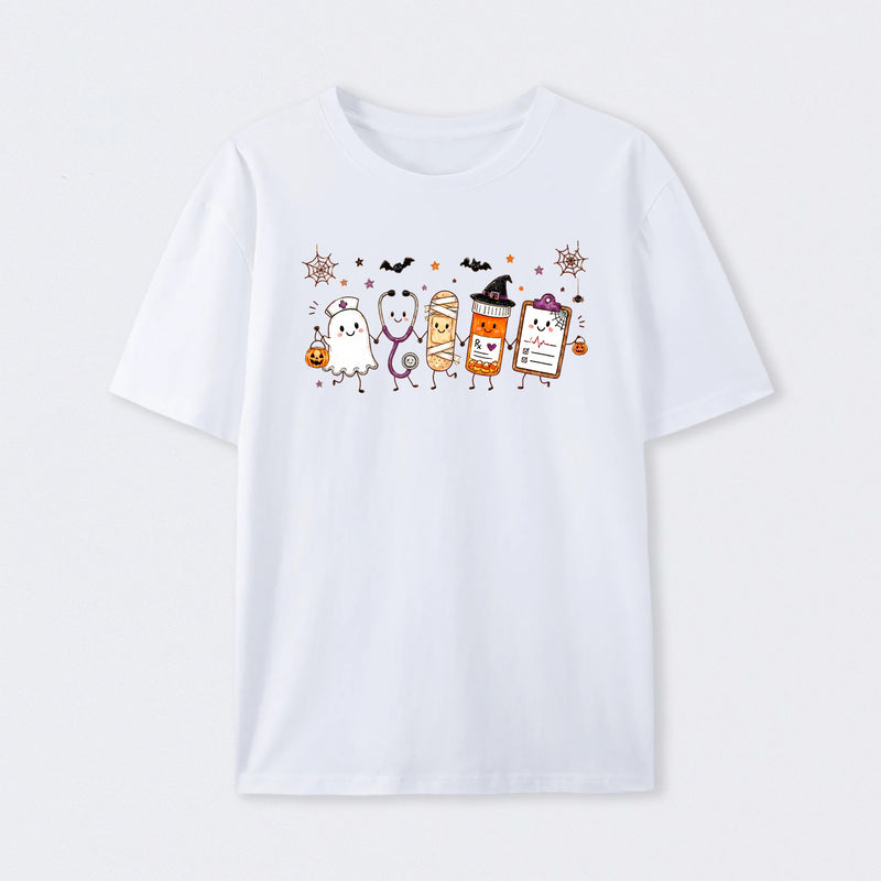 Halloween Nurse Doodle Ghost Nurse Life T-Shirt