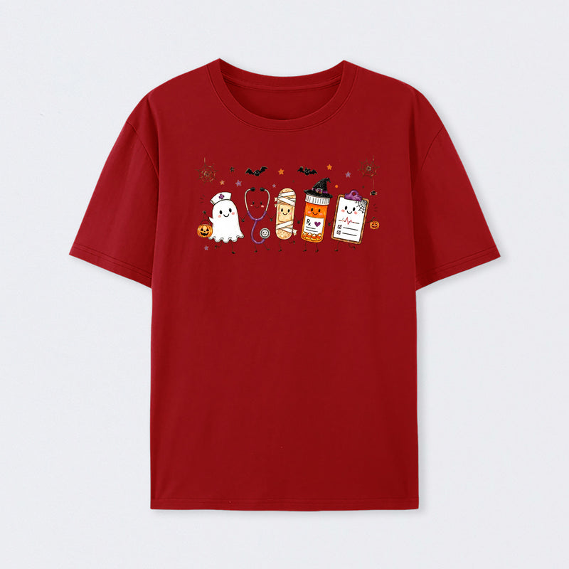 Halloween Nurse Doodle Ghost Nurse Life T-Shirt