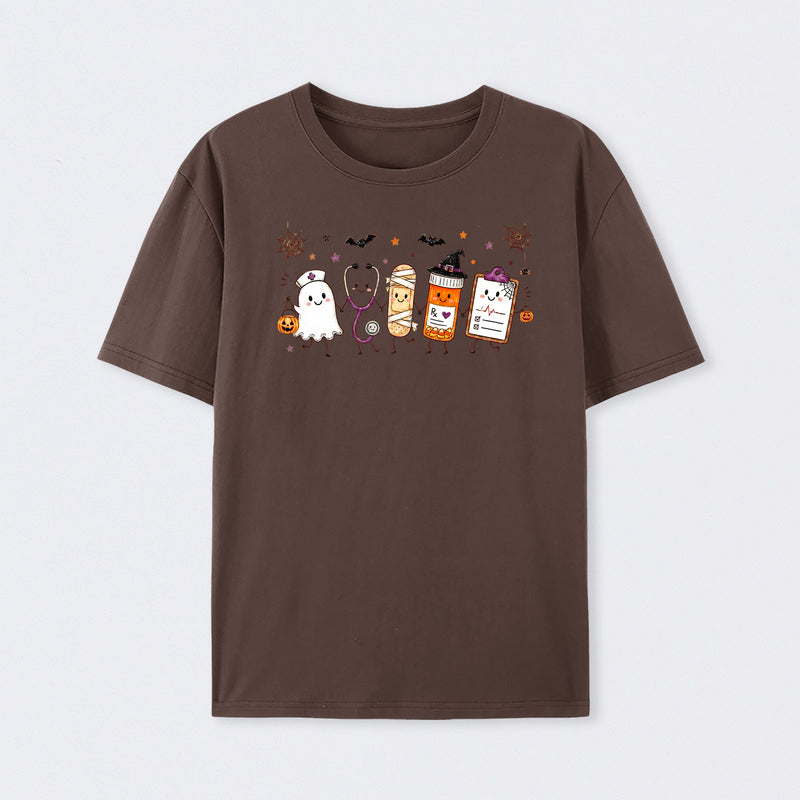 Halloween Nurse Doodle Ghost Nurse Life T-Shirt