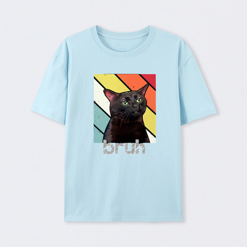 Fun Brother And Cat Emoji Patterns T-Shirt