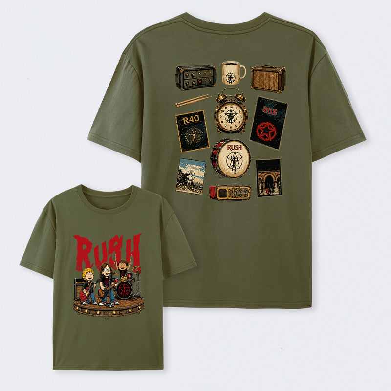Rush Inspired Vintage Rock Band Graphic T-Shirt