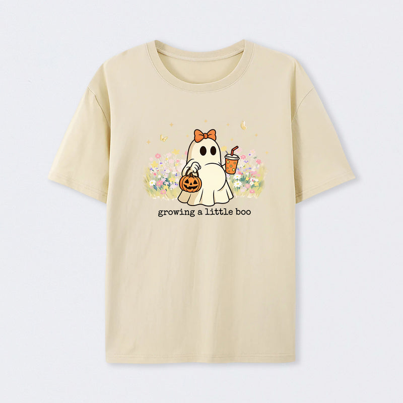 Halloween Growing A Little Boo Funny Pregnancy Spooky T-Shirt