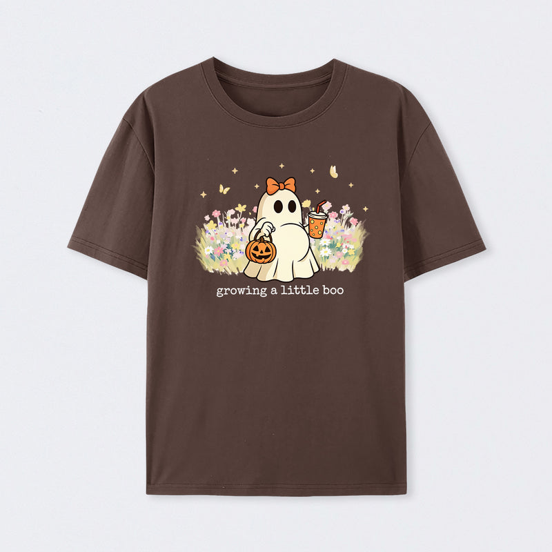 Halloween Growing A Little Boo Funny Pregnancy Spooky T-Shirt