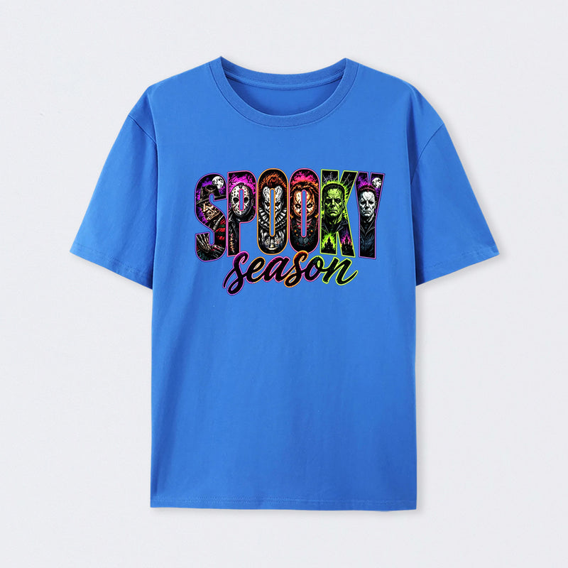 Neon Horror Halloween Retro Scary Movie Graphic T-Shirt