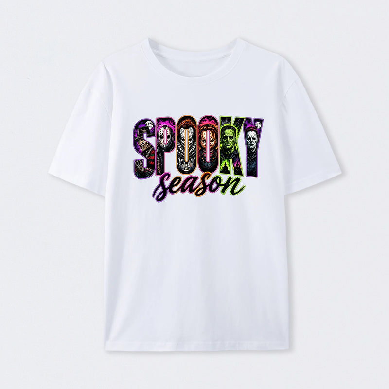 Neon Horror Halloween Retro Scary Movie Graphic T-Shirt