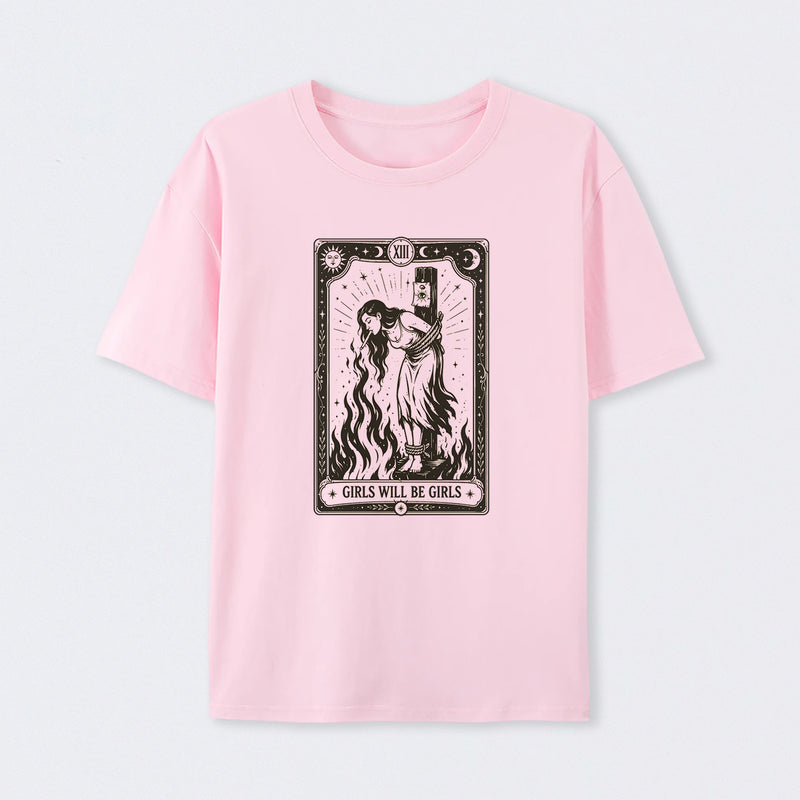 Girls Will Be Girls Witch With Sigarete T-Shirt Women's Rights
