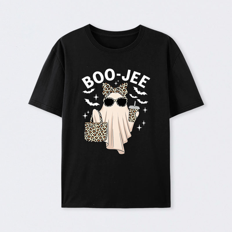 Boo Jee Ghost Leopard Ghost Halloween T-Shirt