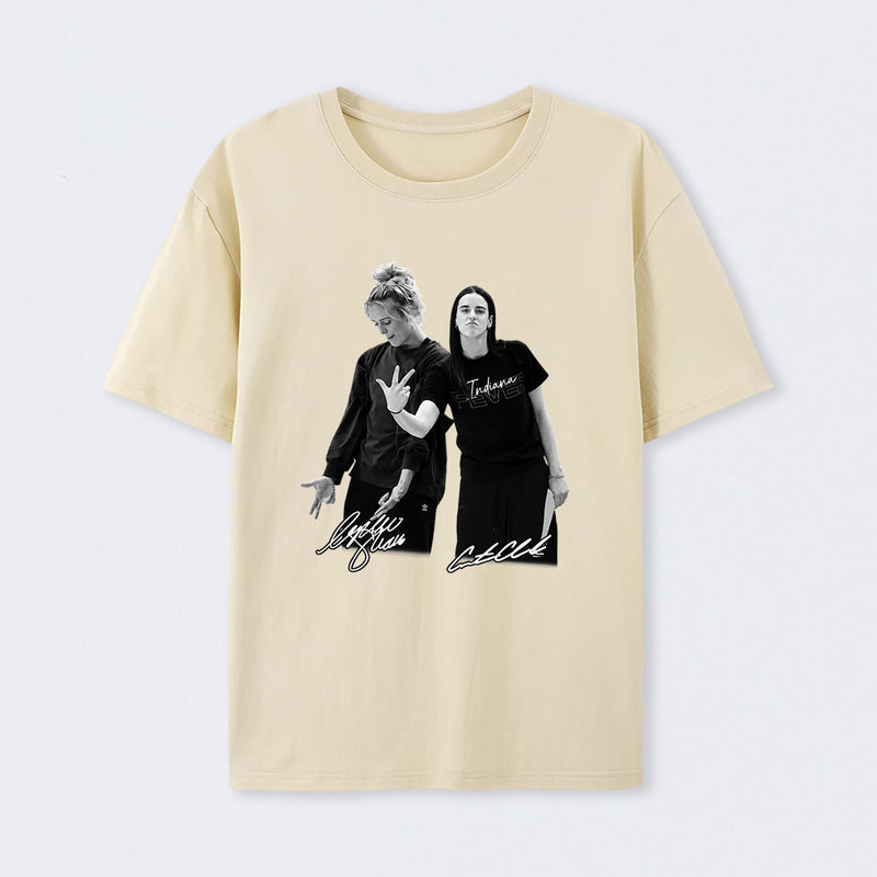 Retro 90s Sophie Cunningham Caitlin Clark Basketball T-Shirt