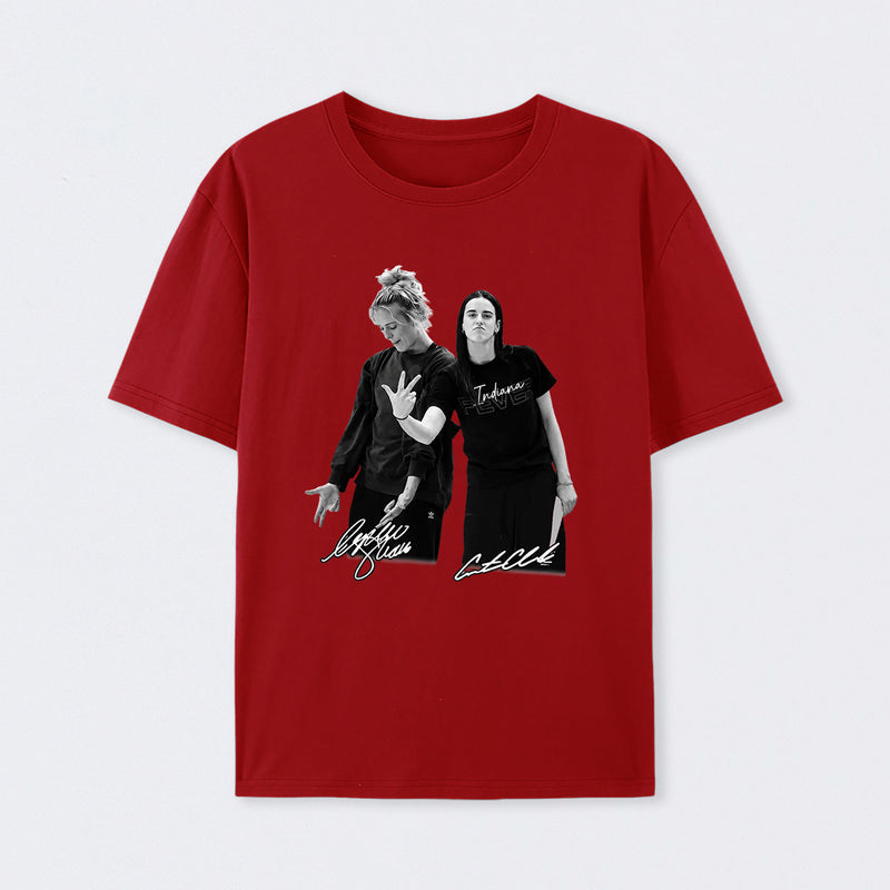 Retro 90s Sophie Cunningham Caitlin Clark Basketball T-Shirt