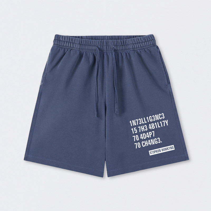 Intelligence - Stephen Hawking Science Washed Shorts