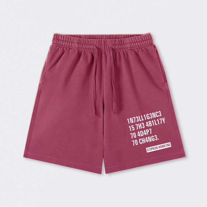 Intelligence - Stephen Hawking Science Washed Shorts