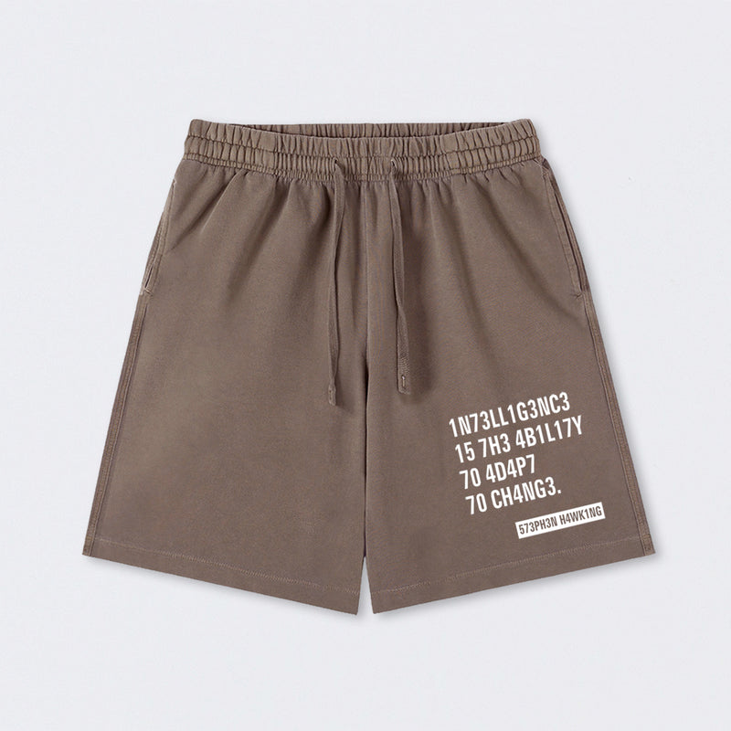 Intelligence - Stephen Hawking Science Washed Shorts