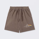 Optical Deconstruction Washed Shorts