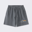 Optical Deconstruction Washed Shorts