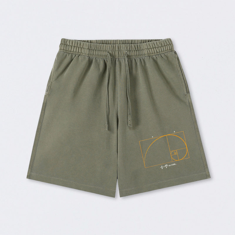 Fibonacci Math Art Science Engineer Washed Shorts
