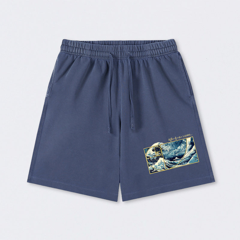 The Great Fibonacci Wave Science Washed Shorts