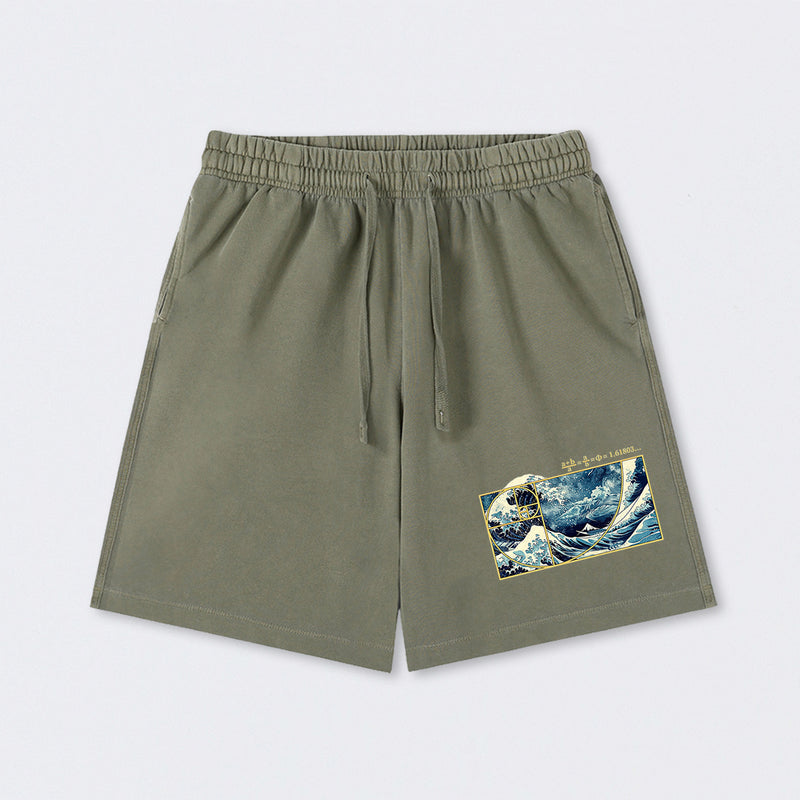 The Great Fibonacci Wave Science Washed Shorts