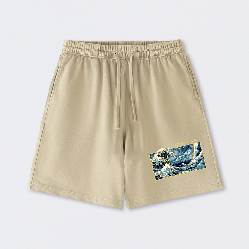 The Great Fibonacci Wave Science Washed Shorts