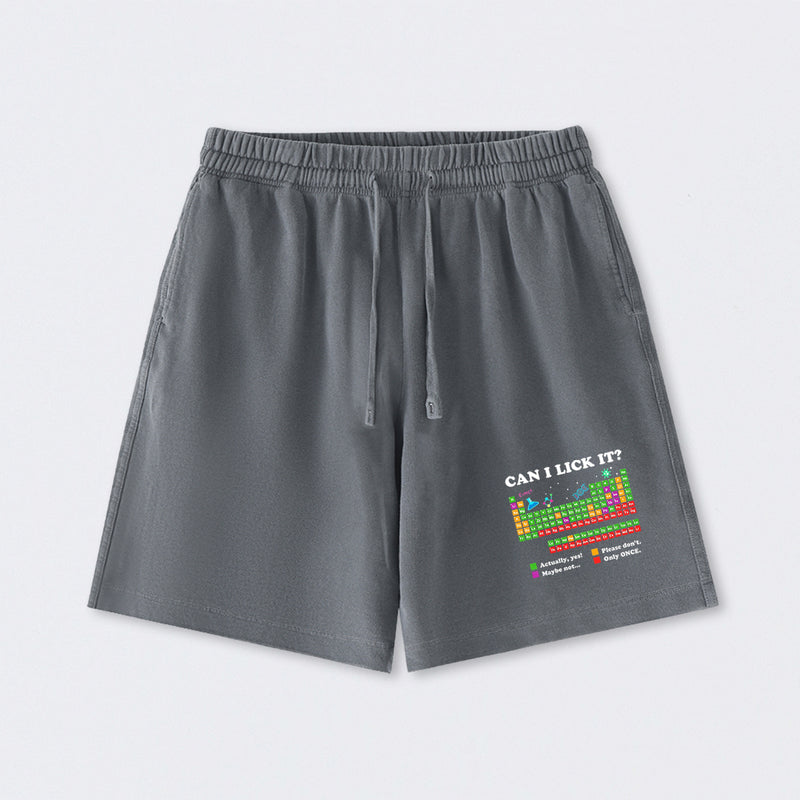 Can I Lick It Periodic Humour Science Washed Shorts
