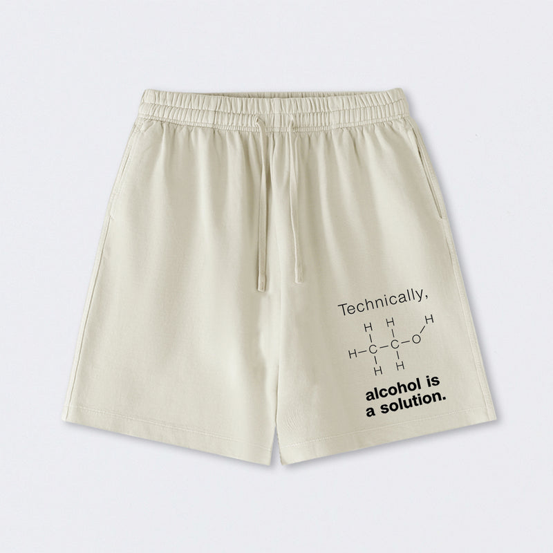 Alcohol Is A Solution Washed Shorts