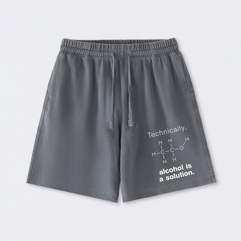 Alcohol Is A Solution Washed Shorts