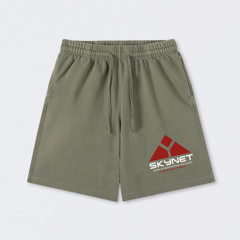 Skynet Neural Net Based Artificial Intelligence Washed Shorts