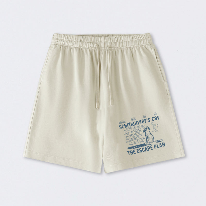 Schrodinger's Cat Escape Plan Interesting Physics Science Washed Shorts