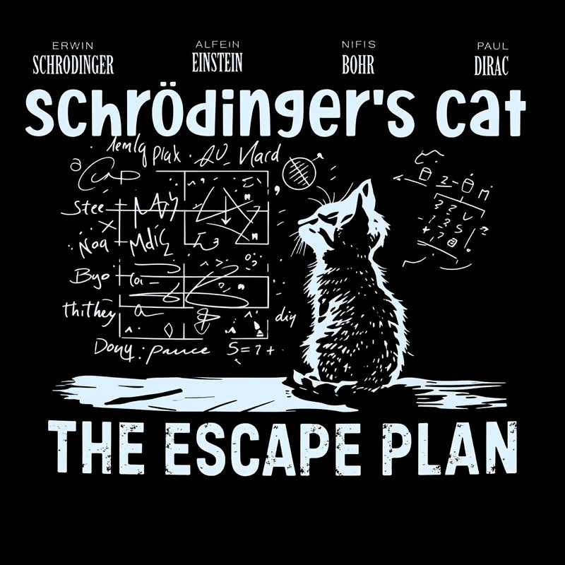 Schrodinger's Cat Escape Plan Interesting Physics Science Washed Shorts