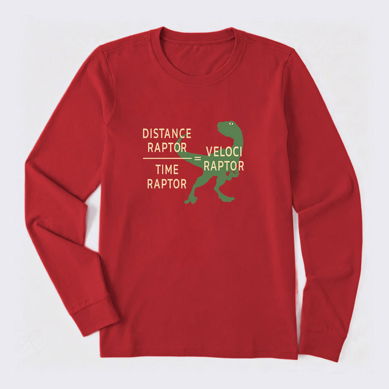 Equations Of Motion Science Velociraptor Long Sleeve T-Shirt