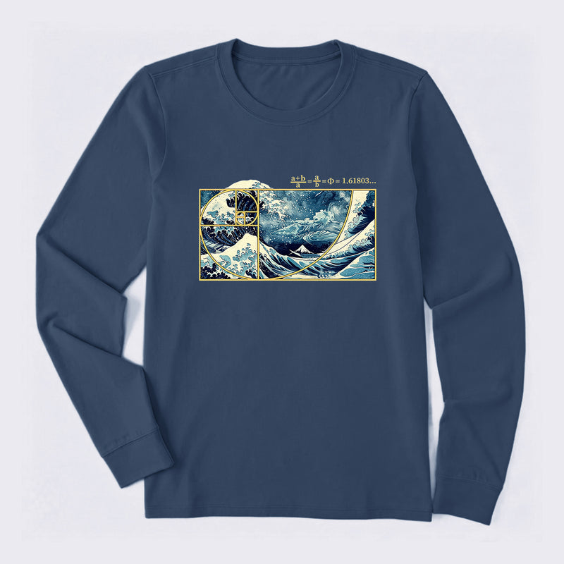 The Great Fibonacci Wave Science Long Sleeve T-Shirt